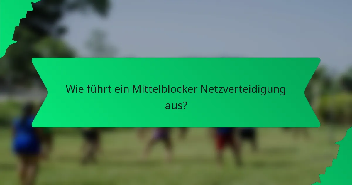 Wie führt ein Mittelblocker Netzverteidigung aus?